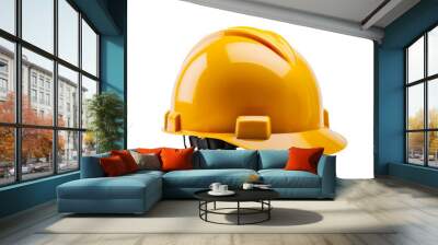 yellow helmet isolated on white Wall mural