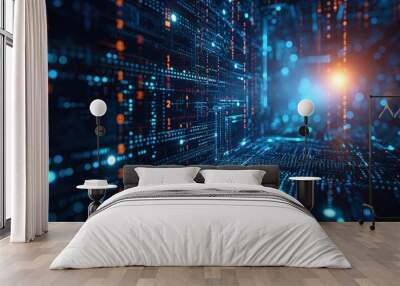 Abstract technology big data background concept. Wall mural