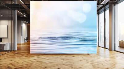 closeup of blue water with wave and bright sunlight background Wall mural