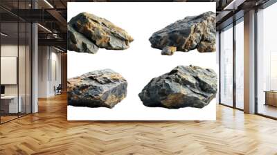 Set of Rock isolated on transparent background Wall mural