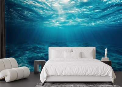 underwater ocean blue turquoise sea texture background Wall mural