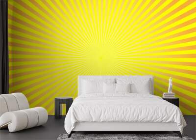 abstract background with sun ray sunshine orange background. sunlight burst abstract background. Wall mural