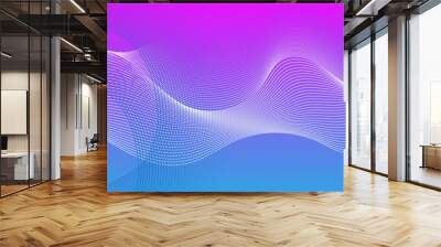 Abstract blue and pink blend curve flow vector stripe digital technology isolated geometric futuristic wave dynamic thin line. minimal flowing diagonal creative wavy line design texture background. Wall mural