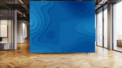 Abstract blue papercut background 3d realistic design use for ads banner and advertising print design vector. 3d topography relief. Vector topographic illustration.	
 Wall mural