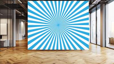 Abstract blue sunburst ray and vector illustration backdrop background. Modern stipes line and ray grunge design beam pattern texture. Wall mural