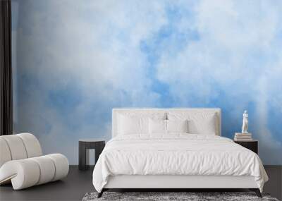 Blue sky and clouds sun and cloud background with a pastel color. Cloud sky pastel abstract gradient blurred. soft focust canopy blue. wallpaper or background. Wall mural