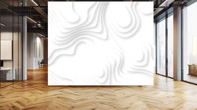 Minimal abstract vector wave carve diamond topography line circle creative 3d papercut white background. Luxury white wave and empty space for texture art design. Wall mural