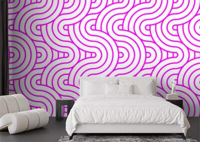 	
Modern diamond geometric ocean spiral pattern and abstract circle wave lines. pink seamless tile stripe geomatics overlapping create retro square line backdrop pattern background. Overlapping Patter Wall mural