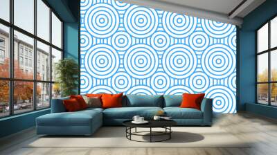 	
Overlapping Pattern Minimal diamond geometric waves spiral and abstract circle wave line. blue color seamless tile stripe geometric create retro square line backdrop white pattern background. Wall mural