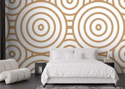 Overlapping Pattern Minimal diamond geometric waves spiral and abstract circle wave line. brown color seamless tile stripe geometric create retro square line backdrop pattern white background. Wall mural