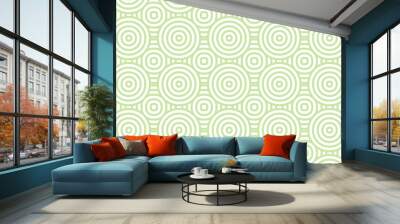 Overlapping Pattern Minimal diamond geometric waves spiral and abstract circle wave line. green color seamless tile stripe geometric create retro square line backdrop pattern white background. Wall mural