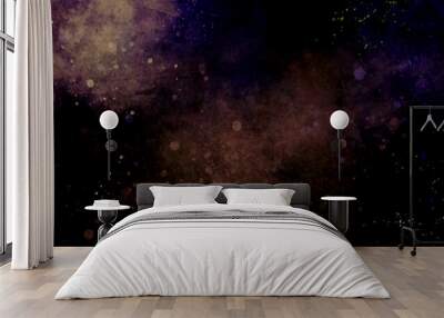 star field in galaxy space with nebulae, abstract watercolor digital art painting starlight nebula i Wall mural