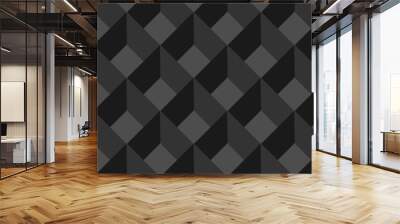 	
Vector cube triangle geometric tile mosaic wall grid retro digital hexagon technology wallpaper background. black block cube structure backdrop square triangle text.	 Wall mural