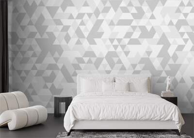 Vector geometric seamless technology gray and white transparent triangle background. Abstract digital grid light pattern gray Polygon Mosaic triangle Background, business and corporate background. Wall mural