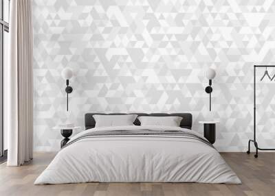 Vector geometric seamless technology gray and white  triangle element light background. Abstract digital grid light pattern white Polygon Mosaic triangle Background, business and corporate background. Wall mural