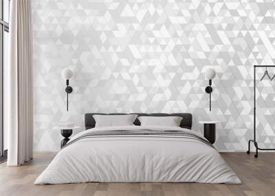 Vector geometric seamless technology gray and white  triangle element light background. Abstract digital grid light pattern white Polygon Mosaic triangle Background, business and corporate background. Wall mural