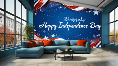 4th of July independence day poster Wall mural