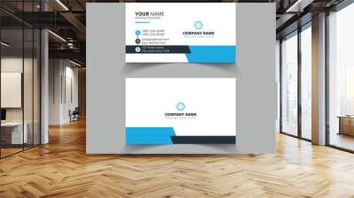 Blue Modern Business card template design Wall mural