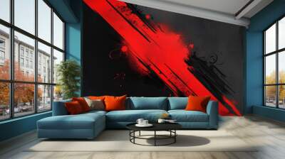 Red And Black Abstract Background Wall mural