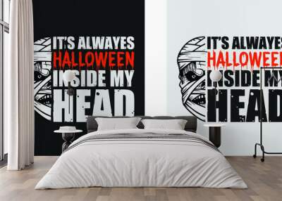 Halloween T-shirt Design with elegant graphic Wall mural