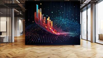 Abstract digital background. Data flow information, Concept of digital communication. Generative ai Wall mural