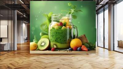 Delicious and nutritious smoothie that can help boost energy. Generative ai Wall mural