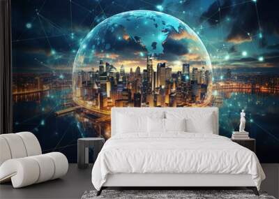 Extraordinary Digital Business Dynamics Communication Technology Solutions Wall mural