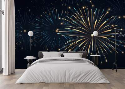 New year background of fireworks. Generative ai Wall mural