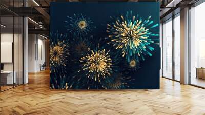 New year background of fireworks. Generative ai Wall mural