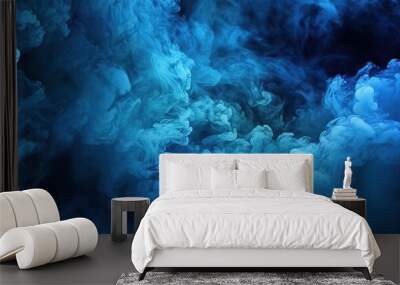 Sky nature cloud smoke black night background. Generative AI Wall mural