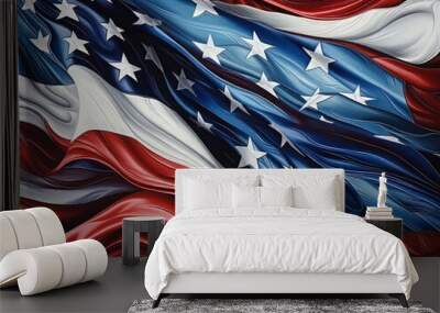 Superb Grunge style american flag background Wall mural