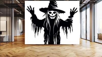 Halloween scarecrow vector cartoon illustration Wall mural