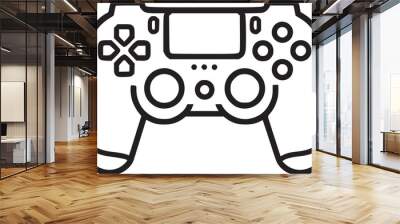 Outline game controller icon. Linear joystick sign, wireless gamepad for game console with editable stroke Wall mural