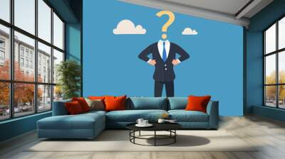 Regret on business mistake, frustration or depressed, stupidity or foolish losing all money, stressed and anxiety on failure concept Wall mural