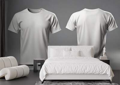 xl set of white tee t shirt round neck fron Wall mural