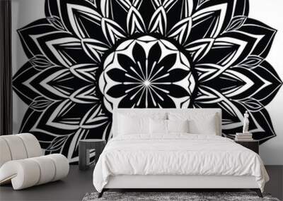 black and white spiritual symbol Wall mural