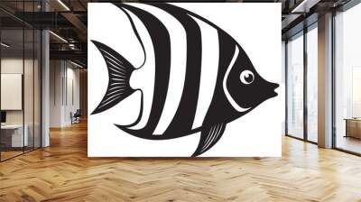 Angelfish silhouette vector illustration Wall mural