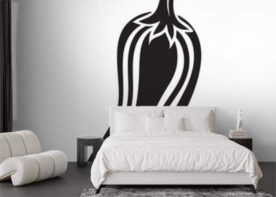 Chili pepper silhouette vector illustration on a white background Wall mural