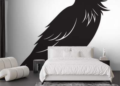 Crow bird silhouette vector on a white background Wall mural