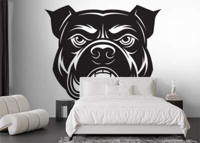 Head of a bulldog silhouette vector silhouette vector Wall mural