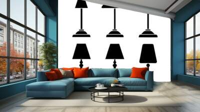 Set of table lamps silhouette vector illustration, Table lamps icon bundle files Wall mural