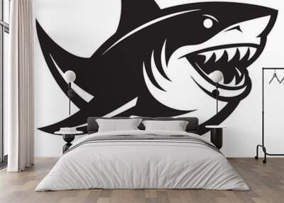 Shark silhouette vector illustration Wall mural