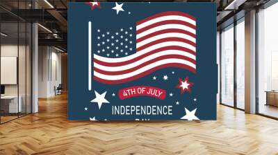 Free vector flat 4th of July independence day Wall mural