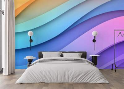 Modern colorful gradient background with wave lines Wall mural