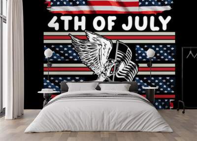 4Th july T-Shirt Design Wall mural