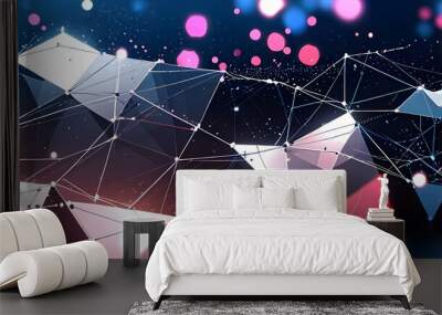 abstract background with glowing dot lines generative Ai  Wall mural