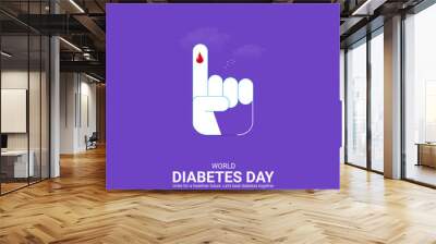 Creative Diabetes Day ads design. World Diabetes Day, Celebrated November 14, vector, 3d illustration Wall mural