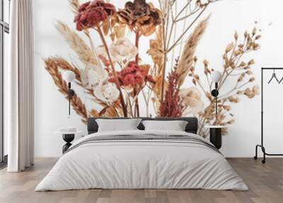 Dried Flowers with Beige and Maroon Hues Wall mural