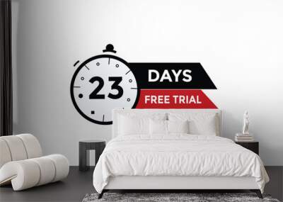 23 days free trial Countdown number banner templates. time icon. Vector Illustration 
 Wall mural