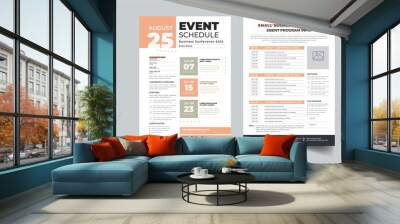 Event Schedule layout design template with unique design style concept	 Wall mural